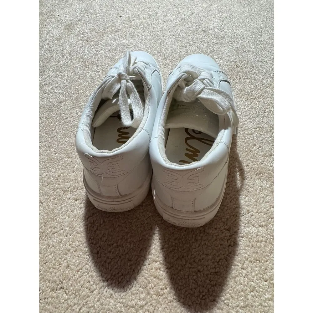 Sam Edelman‎ ETHYL White Leather Lace-Up Sneakers Women's Size 8M